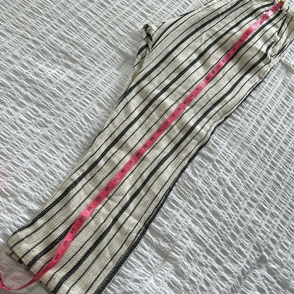 Zara TRF Womens Cotton Pants Cream Black Striped High Waisted Trousers Sz S New - Picture 16 of 17